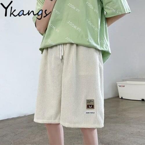 Casual Solid Baggy High Waisted Ulzzang Drawstring Wide Leg Shorts Joggers Black Biker Running Shorts with Pocket Summer Women