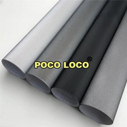 Premium Brushed Aluminum Metal Steel Vinyl Wrap Sticker DiY Protection Film Roll ForCar Roof Door Trunk Bumper Lip