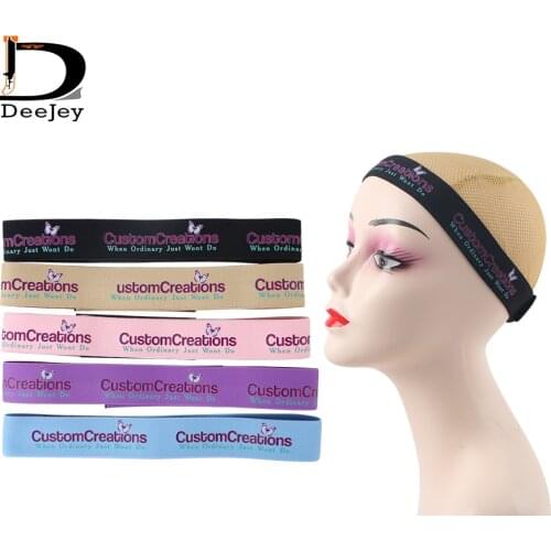 Repeat Logo Adjustable Custom Elastic Band for Lace Hair Lace Melt Band Designer Elastic Bands for Wig