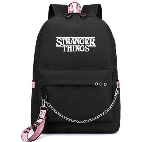 New USB Laptop Backpack Women Men Stranger Things Travel Backpack School Bag For Teenage Boys Girls Students Bookbag Mochila