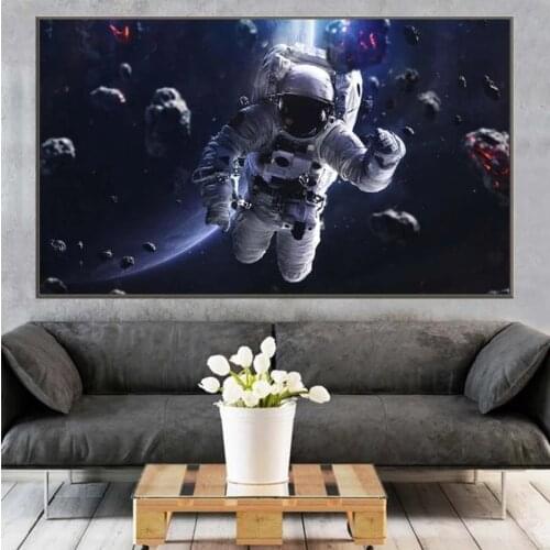 Modern Home Decor Astronaut Floats In Space Canvas Painting On Wall Art Poster And Prints Picture For Living Room Wall Decor