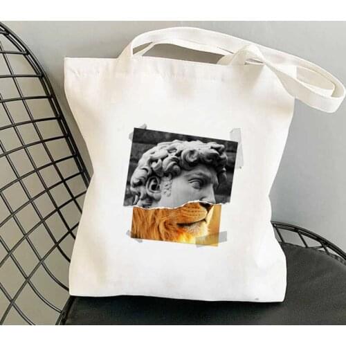 Michelangelo shopping bag shopper cotton bolso grocery shopping handbag bag woven foldable cloth bolsas ecologicas sac toile