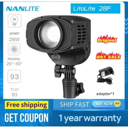Nanguang Nanlite Litolite 28F 28W Photography Lighting Dimmable Adjustable Focus LED COB Light For Photo Video Shooting Studio