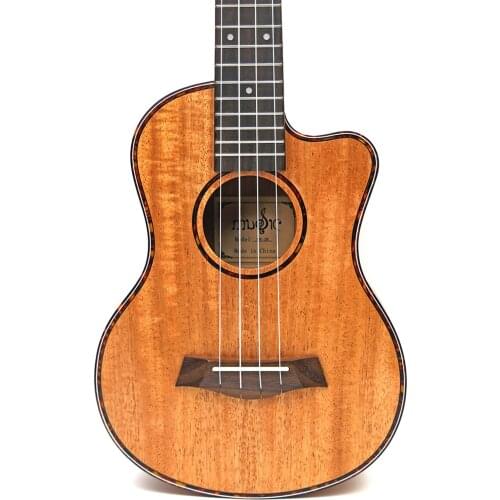26" tenor Mahogany solid Cutaway ukulele guitar 4 Strings ukelele Hawaii mini small guita travel acoustic guitar Uke Concert