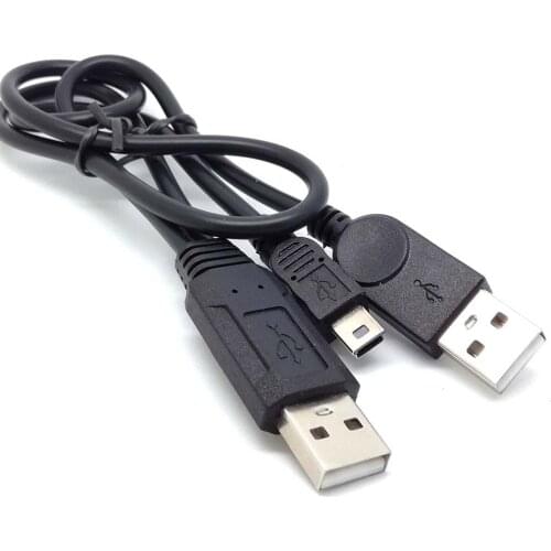 USB 2.0 A male to A Male + Mini 5pin Male Data Power Y Cable CORD adapter HDD Hard Drive charger for mp3 mp4 player camera PHONE
