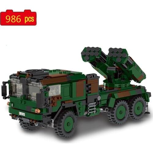 Military Series WWII Rocket Launcher Armored Vehicle Weapon Accessories DIY Model Building Blocks Bricks Toys Gifts