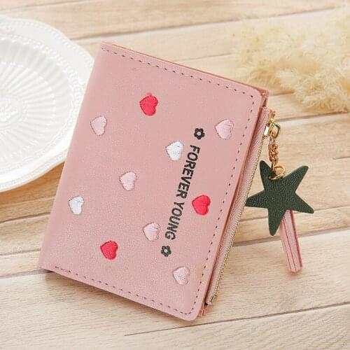 Women Small Wallet Ladies Mini Tassel Purse Cute Girl Short Zipper Lovely PU Leather Wallet Female Hand Purse Purse 2021
