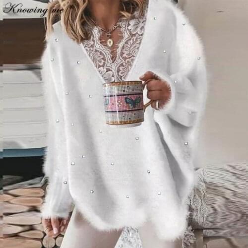 Women Hollow out sweater Elegant 2021 Spring Autumn Loose s knitted pullovers Female Winter casual O neck solid color sweaters