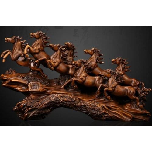 Animal Eight steed horse ornament Successful recruitment Eight horses Sculpture Company office boss desk Decoration