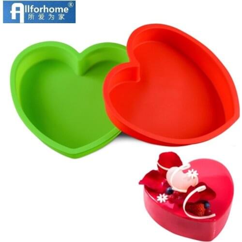 1Piece 8 Inch Heart Silicone Cake Baking Pans Mousse Cake Making Tray Bread Loaf Cake DIY Tool Cake Mold Silicone Mould