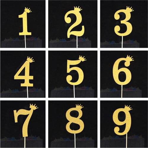 10Pcs Creative Number 0-9 Pape Cake Decoration Birthday Party Anniversary Wedding Decorations Harmless Cake Flags