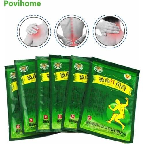 48Pcs Vietnam Red Tiger Balm Medical Plaster Pain Relieving Patch Rheumatoid Muscle Back Knee Neck Pain Killer Slices C077