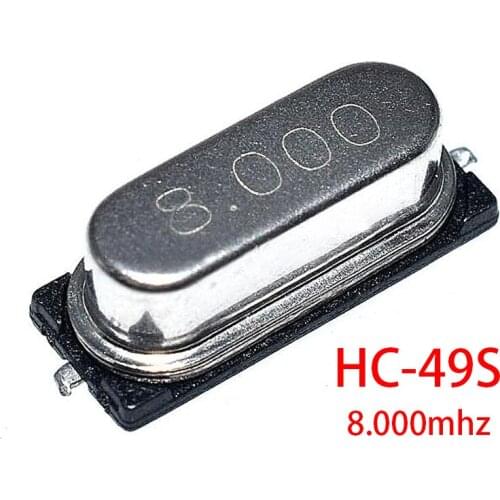 50pcs SMD HC-49S 8MHz 8.000mhz 20ppm 20pF quartz resonator crystal