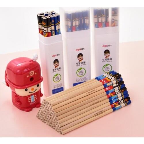 72pcs Deli 58155 Kawaii Wood Pencils Cute Cartoon Soldier 2B HB Pencils for School Office Supplies Stationery for Kids Drawing