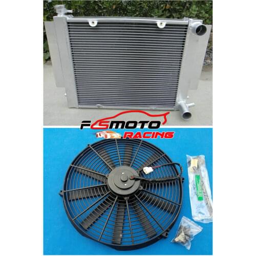For Fit Mazda RX2 RX3 RX4 RX5 RX7 Aluminum Radiator With Heater PiPe + fan