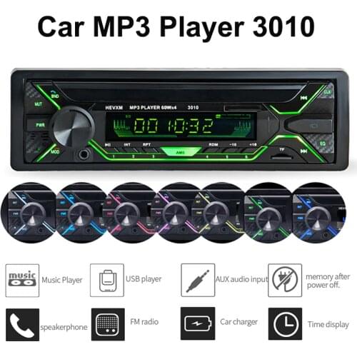 Car Radio Stereo Player 3010 Autoradio Aux Input Receiver 1din Bluetooth Stereo Radio MP3 Multimedia Player Support FM/WMA/USB