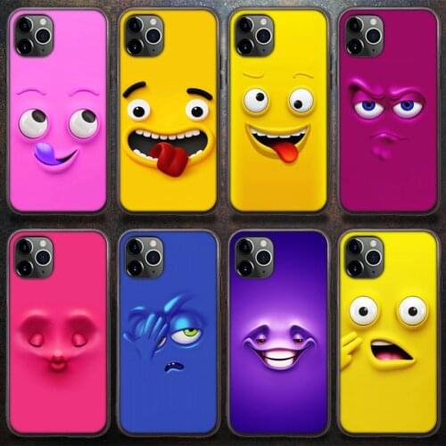 3D Cute Funny Face Phone Case for iPhone 8 7 6 6S Plus X 5S SE 2020 XR 11 12 Pro mini pro XS MAX
