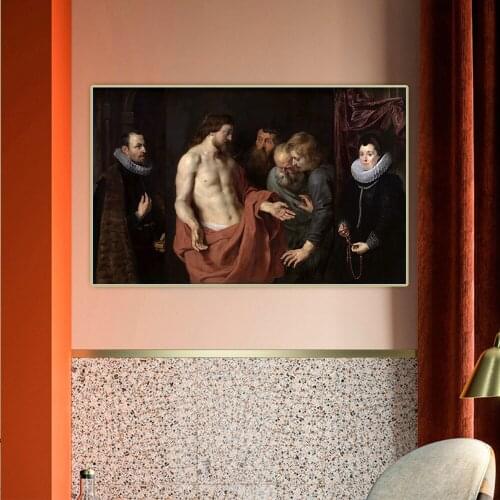 Citon Peter Paul Rubens《The Incredulity of Saint Thomas》Canvas Oil Painting Artwork Poster Picture Wall Decor Home Decoration