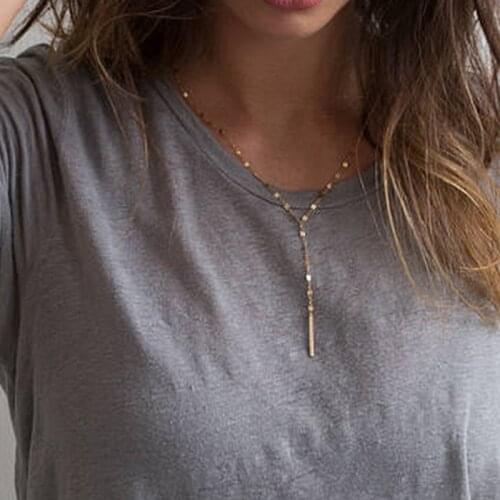 Geometric Long Pendant Tassel Chain Choker Necklace For Women Minimalist Necklace Women Necklace Jewelry Gift