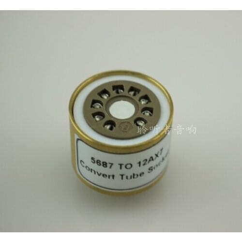 Gold-plated socket 5687 (TOP) to 12AX7 tube conversion seat