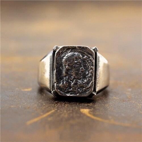 National standard S925 sterling silver Thai silver retro vintage domineering personality ring