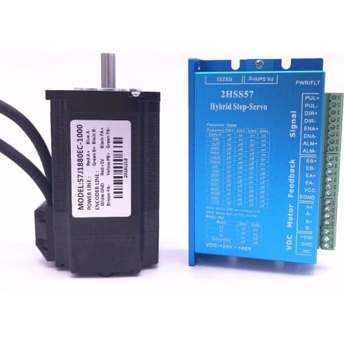 Nema 23 2.2N.m Closed Loop Stepper Motor kits 2.0 Nm Nema23 stepper motor 57J1880EC-1000 and 2HSS57 driver / 57 servo motor kits