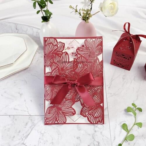 Invitation Envelope 2021 Laser Hollow Out Lace European Wedding Invitation Birthday Card Business Invitation Annual Meeting