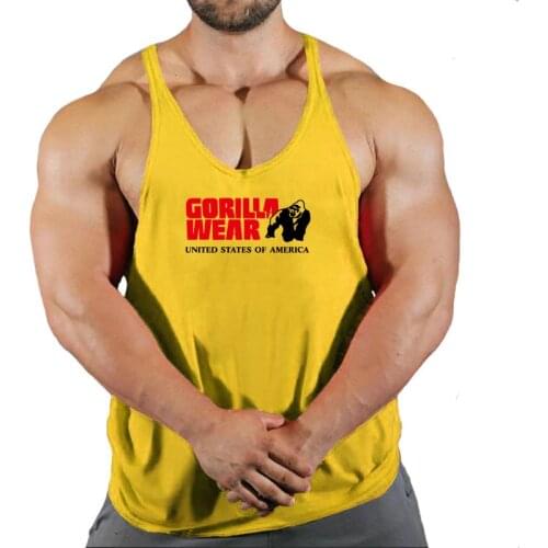 Cotton Workout Gym Tank Top Mens Muscle Sleeveless Sportswear Shirt Stringer Fashion Clothing Bodybuilding Singlets Fitness Vest