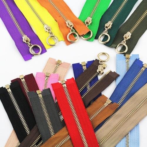 3# open-end 40/50/60/70/90/120cm rose gold slider metal copper zippers for bags shoes garment DIY