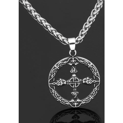 Men amulet 316 L stainless steel pendant necklace -with gift bag