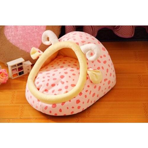 2016 new pet dog cat autumn winter warm bed doggy fashion prined house puppy warm kennels dogs cats soft beds pets products