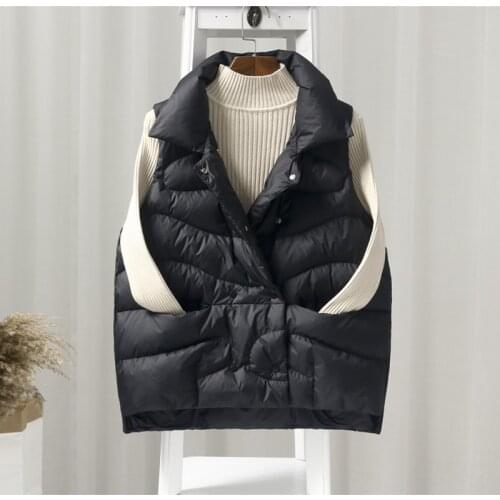 2020 New Autumn Winter 90% White Duck Down Jacket Women Ultra Light Warm Waistcoat Down Vest Female Sleeveless Coat Vest