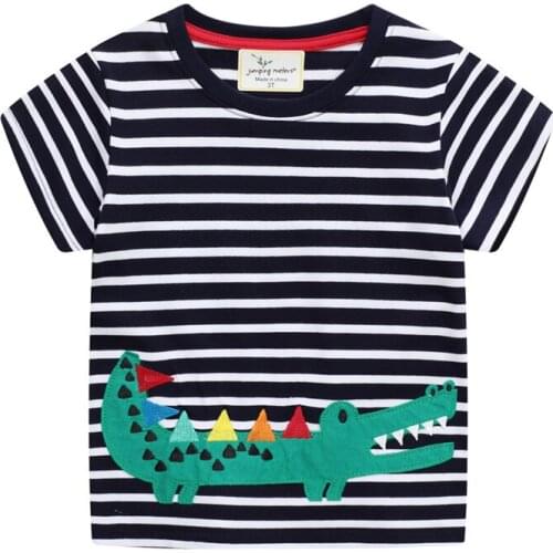 New Arrival Cartoon Summer Animals Print Baby T shirts Fashion Cotton Boys Tops Children Clothes