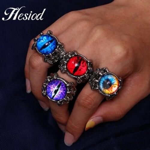 New Fashion Creative Evil Blue Eye Rings For Men Or Women Personality Punk Ring Jewelry Mens Bar Night Club Accessories Gifts