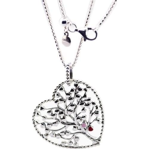 Tree of Love Necklace & Pendant Fits Original European Charms Sterling Silver Necklace For Woman DIY Fashion Jewelry
