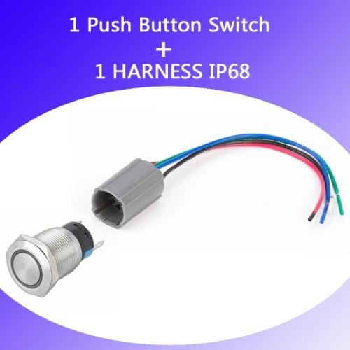 YUESHUN 19mm illuminated push button switches with HARNESS IP68