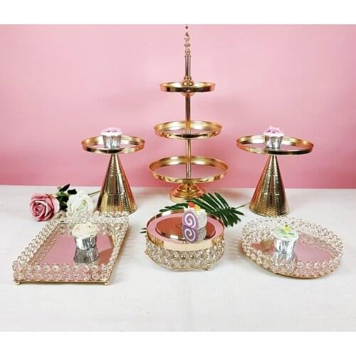 6pcs/lot Cake Stand and Pastry Trays Cupcake Holder Fruits Dessert Display Plate Table