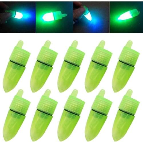 10Pcs Portable Fishing Rod LED Light Fish Bite Alarm Alert Tool Accessories