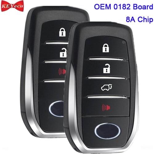 KEYECU OEM 0182 Board for Toyota Fortuner Hilux SW4 2015 2016 2017 18 2019 2020 Smart Keyless Remote Key Fob BM1ET B1MEW 4A Chip