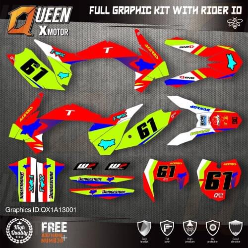 QUEEN X MOTOR Custom Team Graphics Decals Stickers Kit For KTM 2013 2014 2015 SX SXF , 2014 2015 2016 EXC XC-W EXC-F 001