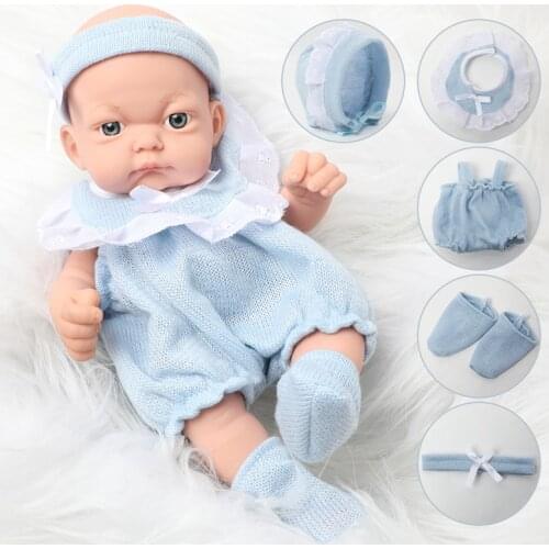 10 inch lifelike newborn baby doll 26 cm Realistic Cute mini bebe reborn doll waterproof silicone DIY clothes Set for toys kids