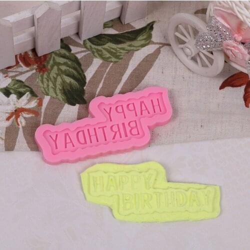 1x Happy Birthday Plaque Silicone Mold for Fondant Baking Chocolate Crafts Mould Birthday Cake Decoration