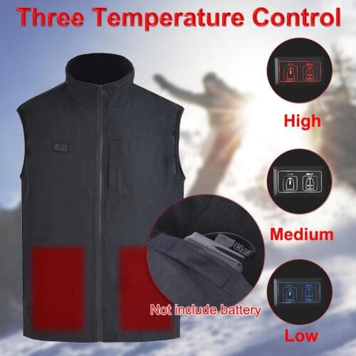 Outdoor Heating Vest Jacket Electric Thermal Waistcoat Clothing Three-speed Temperature Control Adjustable Heating Vest For Men