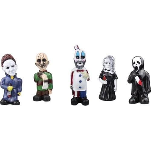 Horror Figure Leatherface Killer Gnomes Guard Statue Resin Decorative Figures Garden Statue DIY Toy Desktop Ornaments Sculpture