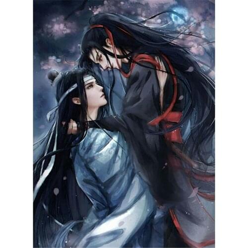 Mo Dao Zu Shi Printed Water-Soluble Canvas 11CT Cross Stitch Set DIY Embroidery DMC Threads Handmade Knitting Needle