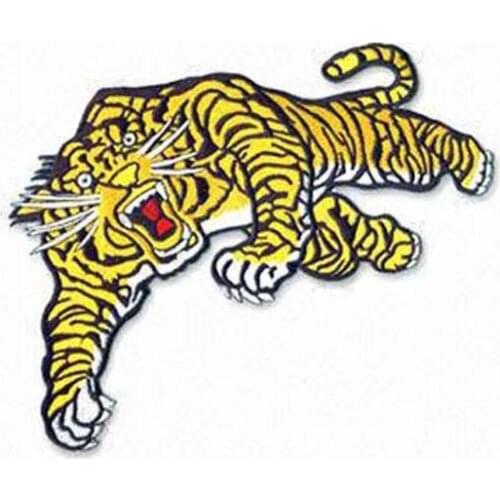 Tiger Embroidered Emblem Made by Twill MOQ50pcs Flat Broder with Iron Backing free shipping by Post