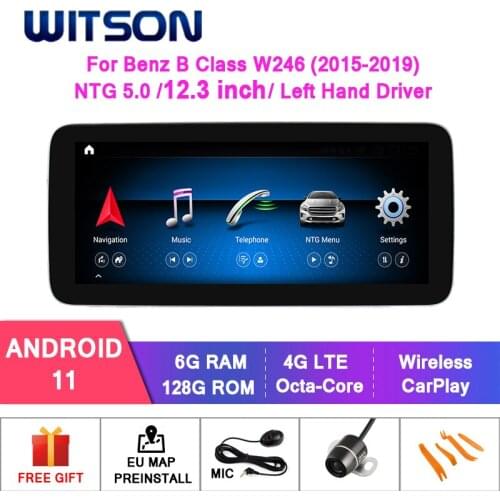 WITSON Android 10.0 12.3'' CAR Big Screen gps For MERCEDES-BENZ B Class W246 B180 B200 B220 B250 B2604+64GB NTG 5.0 Navigation