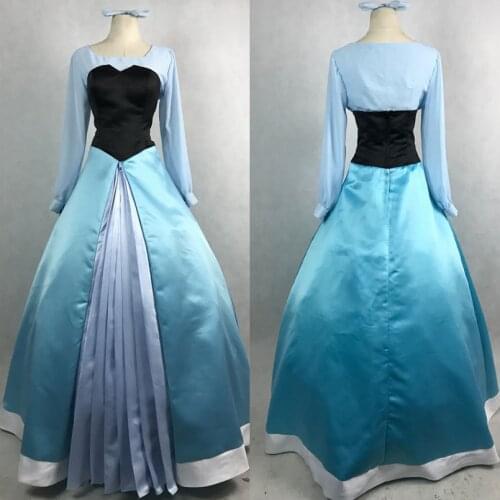 Princess Mermaid Ariel Cosplay Costume Adult Women Stage Performance Dress Halloween Carnival Party Gown