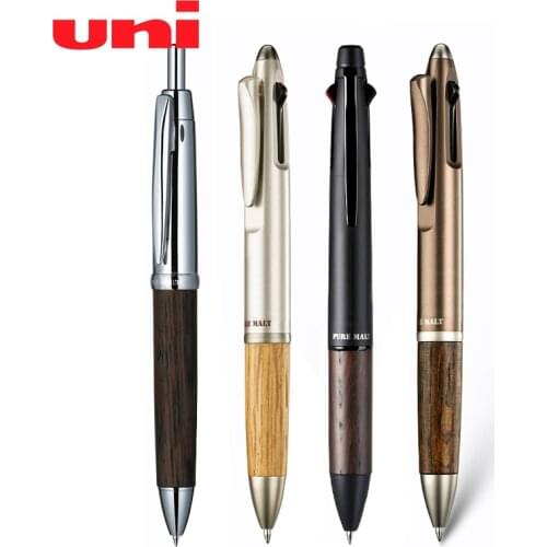 1pcs Uni MSXE5-2005 Multifunction Pen Oak Handshake Press 5in 1/4 In 1 Ballpoint Pen 0.7mm Mechanical Pencil 0.5mm