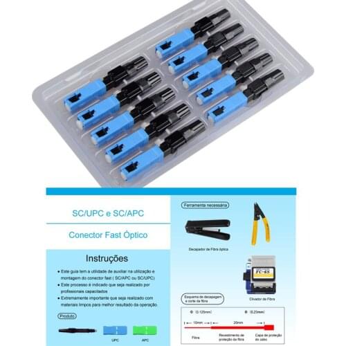 400PCS SC Fast Connector Fiber Optic FTTH Field Assembly PC UPC APC CATV Cold splicing Factory wholesale Free shipping